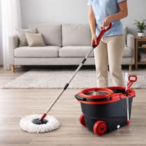 Balde Mop Inox 13L Giratório 360 C/ Rodas Puxador Centrífuga