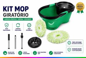 Balde Mop Perfect Esfregão Cesto Inox Cabo 1,60 Metros 16l Verde Balde Mop Perfect Esfregão Cesto Inox Cabo 1,60 Metros 16l Verde
