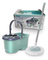 Balde Mop Pro 360 Inox Giratório Para Limpeza Geral 7L C/ 2 Refil Casa Prestige