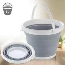 Balde Multiuso Retrátil 5 Lts Dobrável Limpeza De Silicone