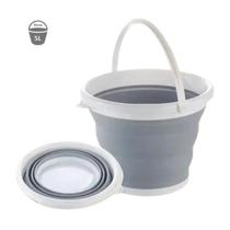Balde Multiuso Retrátil 5L Dobrável Limpeza Silicone c/ Alça