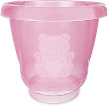 Balde ofurô adoleta bebê 17,5 litros rosa transparente bpa free