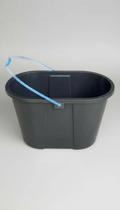 Balde Oval 10L Resistente Preto Com Alça Reforçada
