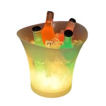 Balde P/ Gelo Rgb Caixa De Som 20w Led 5l Festa Musica Bateria Embutida