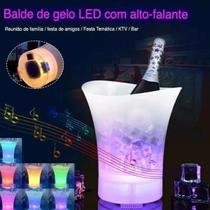 Balde P/ Gelo Rgb Caixa De Som 20w Led 5l Festa Musica Eventos
