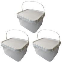 Balde Para Acai 2.4L Transparente-Kit 3 Pçs