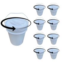 Balde Para Armazenar 20 Litros Tampa Rosca - Kit 8 Pçs