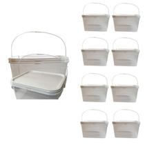 Balde Para Armenar Tintas 2.4L Transparente-Kit 8 Pçs Balde Para Armenar Tintas 2.4L Transparente-Kit 8 Pçs