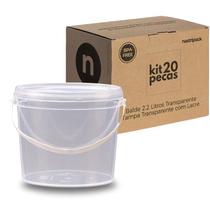 Balde Para Cerveja Artesanal 2.2L Transparente - Kit 20 Pçs