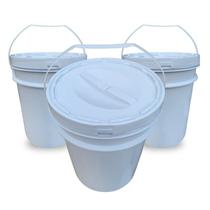 Balde Para Colocar Nutella 20L Tampa De Rosquear - Kit 3 Pçs