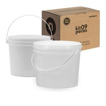 Balde Para Comércio Ambulante 1.8L Branco 9 Pçs