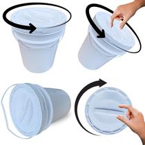 Balde Para Enfeite De Mesa 20L E Tampa Rosca - Kit 7 Pçs