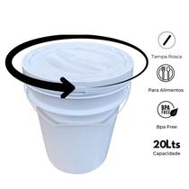 Balde Para Erva 20L Tampa De Rosquear - Kit 14 Pçs