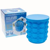 Balde Para Fazer Gelo Cubos Rápido Silicone Azul Porta Latas