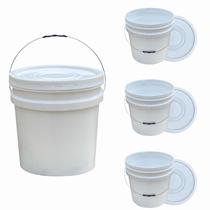 Balde Para Fendeiros 30L Com Tampa - 4 Pçs