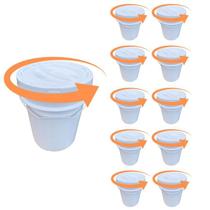 Balde Para Flavour Industrial 20L E Tampa Rosca - Kit 10 Pçs