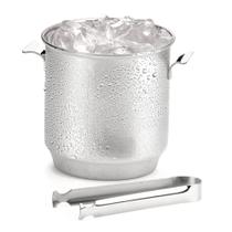 Balde Para Gelo Bartender 650 Ml Com Pinça Forma Inox Bar