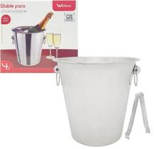 Balde Para Gelo Champagne Inox 4L Pegador De Gelo Wx4396