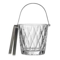 Balde para Gelo com Alça 1 Litro e Pegador Diamond Lyor Vidro Drinks Destilados Sucos