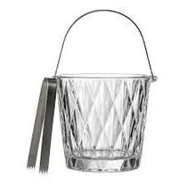 Balde para gelo de vidro com alca e pegador diamond 1l