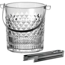Balde para Gelo em Cristal com Pinça Inox Esplanada 1 L Hermitage