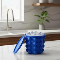 Balde Para Gelo Silicone Com Tampa Forma de Gelo Porta Lata