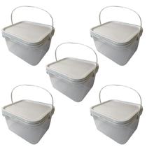 Balde Para Graos 2.4 Litros Transparente-Kit 5 Pçs Balde Para Graos 2.4 Litros Transparente-Kit 5 Pçs