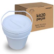 Balde Para Graos 20L Tampa De Rosquear - Kit 20 Pçs