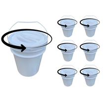 Balde Para Graos 20L Tampa De Rosquear - Kit 6 Pçs