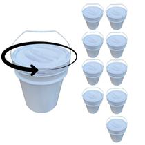 Balde Para Graos 20L Tampa De Rosquear - Kit 9 Pçs