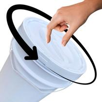 Balde Para Guincho 20 Litros E Tampa Rosca - Kit 9 Pçs