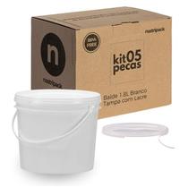 Balde Para Industria De Grãos 1.8L Branco 5 Pçs