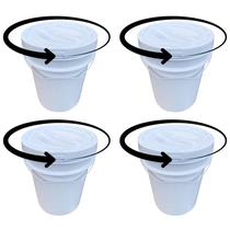 Balde Para Lava Rapido 20L Tampa De Rosquear - Kit 4 Pçs