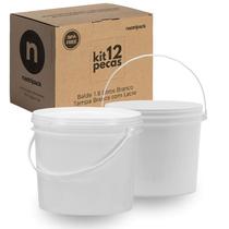 Balde Para Óleo De Coco 1.8L Branco 12 Pçs