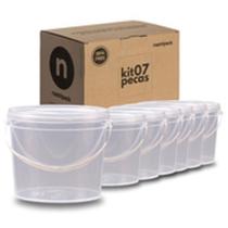 Balde Para Óleo De Coco 2.2L Transparente - Kit 7 Pçs