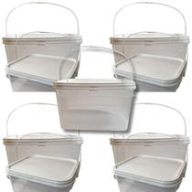 Balde Para Pate Transparente 2.4L 05 Pçs