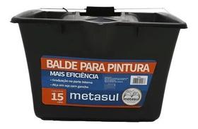 Balde para pintura caçamba preto 15l metasul