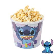 Balde Para Pipoca Decorado Fofo Stitch 2,1 Litros Plasútil Personagem Disney