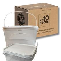 Balde Para Pipoca Transparente 2.4L-Kit 10 Pçs