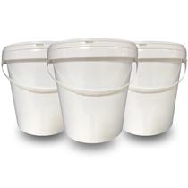 Balde Para Uso Industrial 3.6L Alça Plástica Com Tampa 3 Pçs