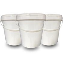 Balde Para Uso Industrial 3.6L Alça Plástica Com Tampa 3 Pçs