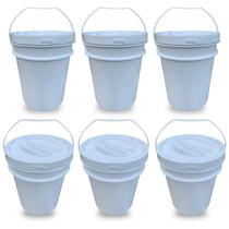 Balde Para Vinho De 20 L Com Tampa Rosca Lacre - Kit 6 Pçs