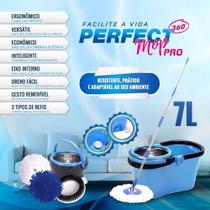 Balde Perfect Mop 360º Com 3 Refis Mop Limpeza - Pita