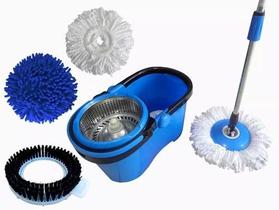 Balde Perfect Mop Pro 360 Inox Com 3 Refis Azul