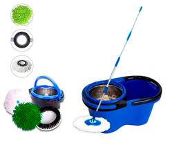 Balde Perfect Mop Pro 360 Inox Com 3 Refis Azul