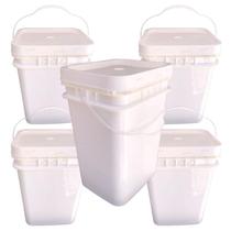 Balde Plast 20L Retang Coleta Água De Chuva 5 Pçs