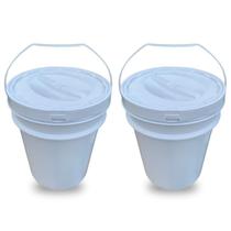 Balde Plástico 20 Litros Tampa De Rosquear - Kit 2 Pçs