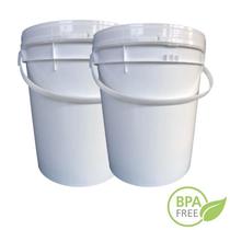 Balde Plástico 20L com Tampa Lacre - Branco BPA Free