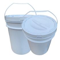 Balde Plástico 20L Tampa Rosqueavel Para Ração - Kit 2 Pçs