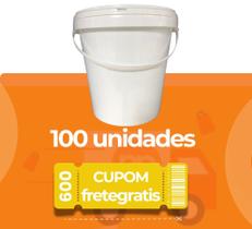 Balde Plástico 3.6 Litros Livre de BPA - Kit com 100 Peças Balde Plástico 3.6 Litros Livre de BPA - Kit com 100 Peças